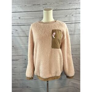UGG Niko Sherpa Crewneck Sweatshirt Womens Small Pink Cozy Pullover